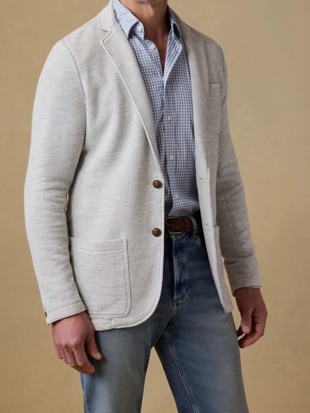 Faherty Inlet Knit Two Button Blazer Grey Men’s Big & Tall